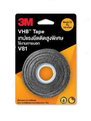 -เทปกาวสองหน้าแรงยึดสูง 12 มม x 5 ม V81 3M