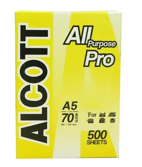 กระดาษ A5 70g เหลือง Alcott