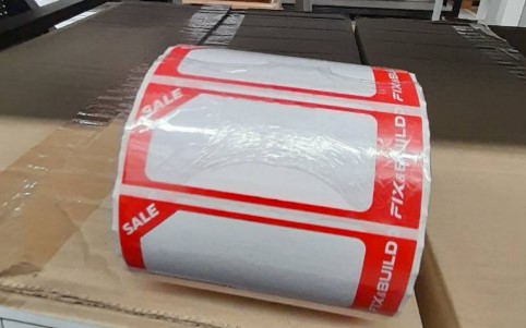 สติ๊กเกอร์ 7.8x3 แดง (1x1000 ดวง)