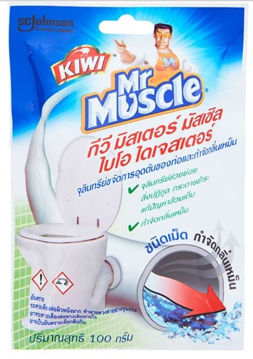 ผงทำความสะอาดท่อตัน ไบโอไดเจสเตอร์ 100g. MR.MUSCLE KIWI