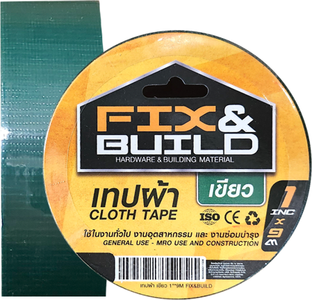 เทปผ้า เขียว 2"x9M FIX&BUILD+