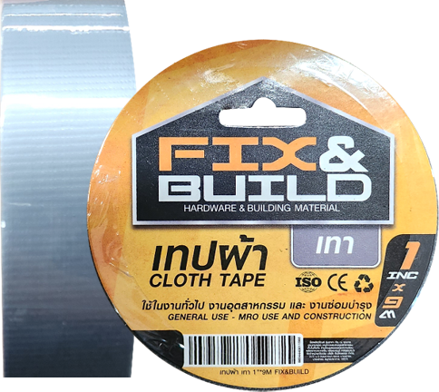เทปผ้า เทา 2"x9M FIX&BUILD+