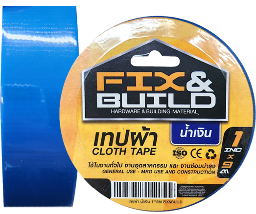 เทปผ้า น้ำเงิน 1"x9M FIX&BUILD+