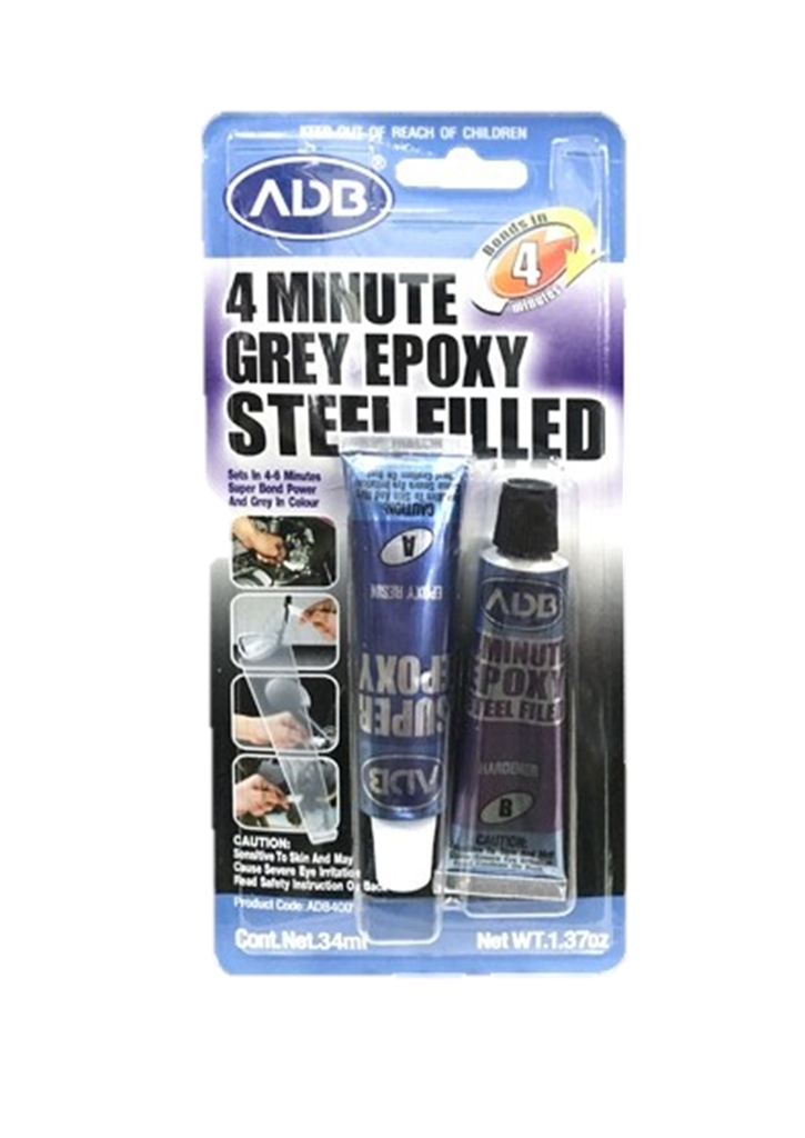 กาวอีพ๊อกซี่ แห้งเร็ว 34ml สีเทา ADB