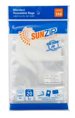 -ถุงซิบอเนกประสงค์ 12*17ซม H4 SUNZIP