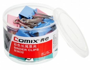 -คลิปหนีบกระดาษ 41mm B3632 คละสี COMIX+