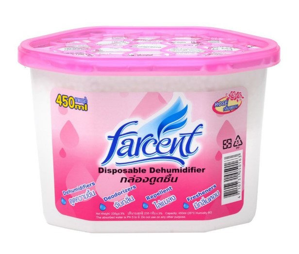 -กล่องดูดความชื้น 450ML D-501P กลิ่นกุหลาบ Farcent