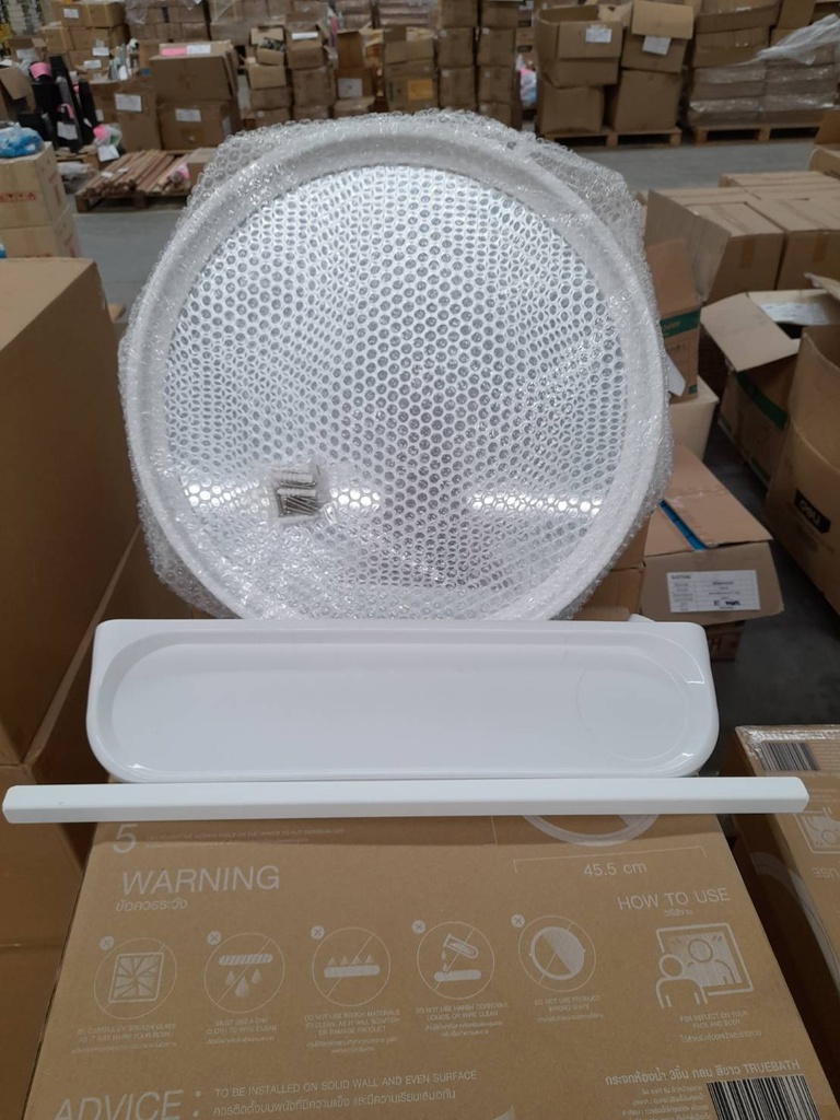 -กระจกห้องน้ำ3ชิ้น TB-04 กลม ขาว TRUBATH