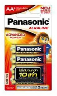 ถ่านอัลคาไลน์ AA LR6T/4B แพ็ค 4 ก้อน PANASONIC