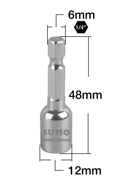 ลูกบล็อกแม่เหล็ก 6 เหลี่ยม 8x48MM SUMO