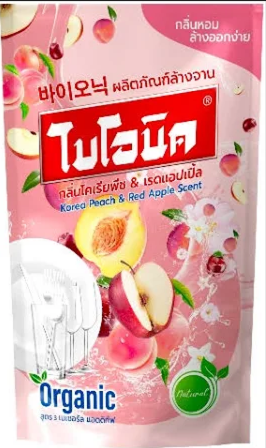 น้ำยาล้างจาน กลิ่นโคเรียพีช&เรคแอปเปิ้ล 455มล.ไบโอนิค
