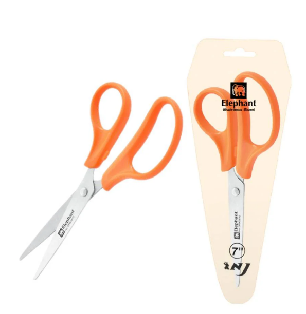 กรรไกรด้ามพลาสติกปลายแหลม 7" OFB0370 ตราช้าง