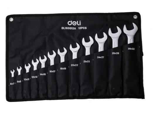 -ชุดประแจปากตาย 12 ชิ้น/ชุด 6-32mm EDL160012A DELI+
