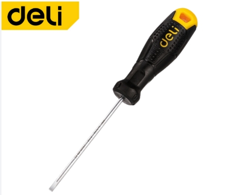 ไขควงปากแบน SL6x100mm Cr-v EDL6261001 ด้ามธรรมดา DELI+
