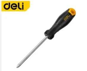 ไขควงปากแฉก PH1x100mm Cr-v EDL625100 ด้ามธรรมดา DELI+