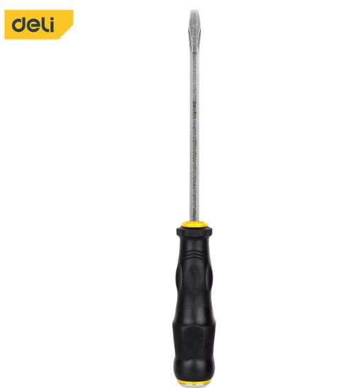 ไขควงปากแบน 6x100mm Cr-v EDL6270041 ด้ามทะลุ DELI+