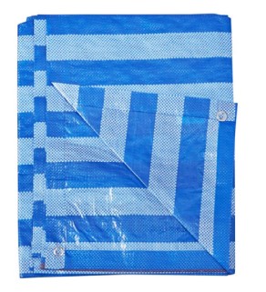 [1001075] ผ้าฟางพลาสติก 2x3M ฟ้าขาว Fix&Build