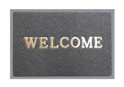 [1001148] พรมยางดักฝุ่น Welcome 60x80cm สีเทา DURA+