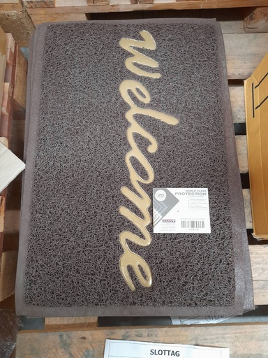 [1001149] พรมยางดักฝุ่น Welcome 60x80cm น้ำตาล DURA+