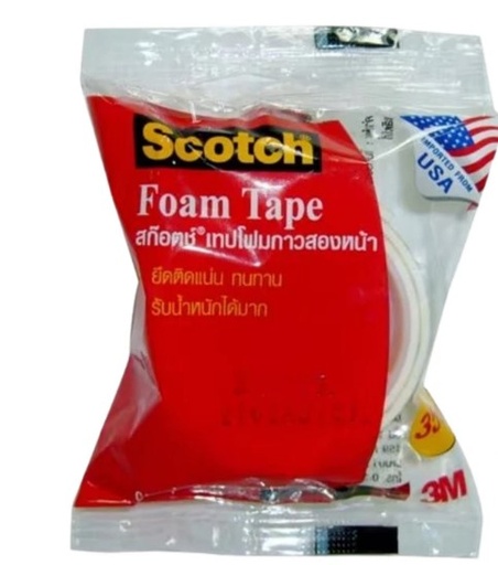 [1001246] เทปโฟม 21มมx60ซม สีขาว 3M