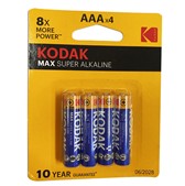 [1001266] MAX alkaline AAA battery 4 pack blister KODAK