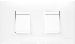 [1001410] สวิตช์ทางเดียว 2 ช่อง พร้อมหน้ากาก HACO IC-S21