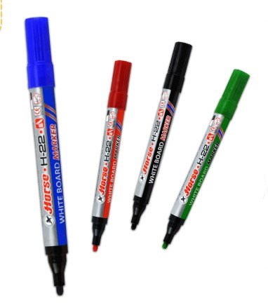 [1001631] ปากกาไวท์บอร์ด H-22 หัวกลม สีน้ำเงิน ตราม้า