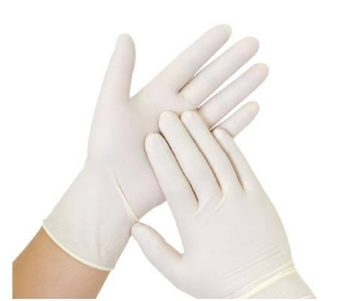 [1002087] ถุงมือแพทย์ สีใส SIZE L มีแป้ง