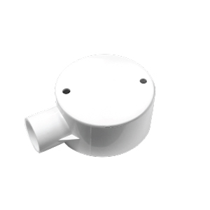 [1002163] NNJB-1/20 กล่องพักสายกลม 1 ทาง สีขาว สำหรับท่อตรง 20 มม. พร้อมแผ่นปิด และสกรู NANO