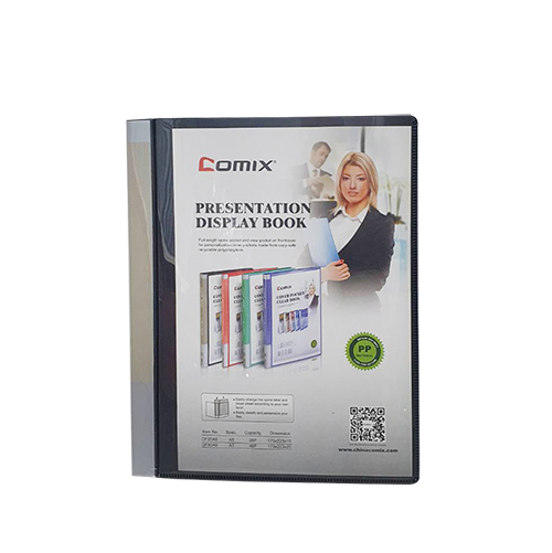 [1002964] แฟ้มปกหนัง ไส้ใน 40 ซอง A5 DF40A5 ดำ COMIX+