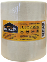[1002988] กระดาษกาวย่น 1/2"x20 หลา FIX&BUILD+(แพค3ม้วน)