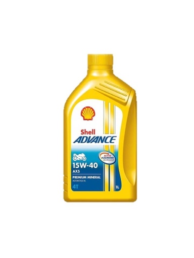 [1002521] น้ำมันเครื่อง 4T 1L 15W40 AX5 SHELL