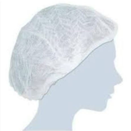 [1004843] หมวกคลุมผม ใยสังเคราะห์ สีขาว PK50