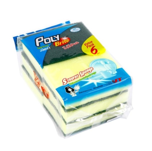 [1004925] ใยขัดติดฟองน้ำ 367-6 โพลีไบรท์