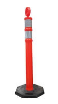 [1005291] เสาจราจรฐานยึด MWP-1608 120ซม แถบFIXTON+