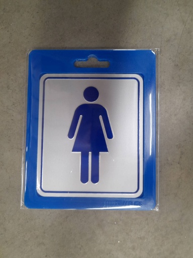 [1005120] ป้ายอลูมิเนียม ห้องน้ำหญิง ขนาด 8.5*10 ซม. 0004 สีน้ำเงิน