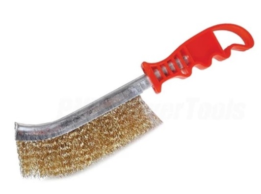 [1005888] แปรงลวดเหล็ก ปลายโค้ง (ด้ามแดง) FIXTON+