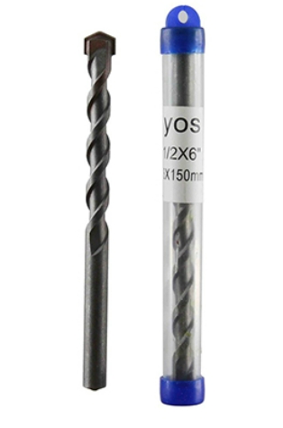 [1005971] ดอกสว่านเจาะปูน อย่างดี 1/2x6 ยาว 150 mm. YOS