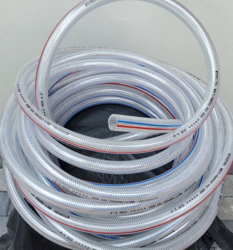 [1006597] สายยางเชือกถัก  3/4 20 ม. สีใส