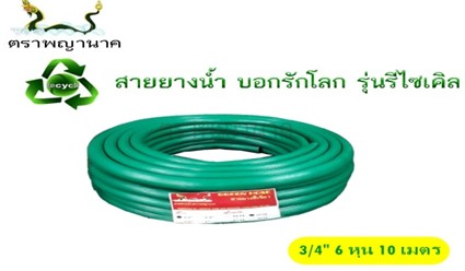 [1000409] สายยางเขียว 3/4" 10 ม. T ตราพญานาค