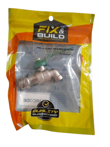 [1007677] ก๊อกบอลแฟนซี 1/2" เขียว FIX&BUILD+