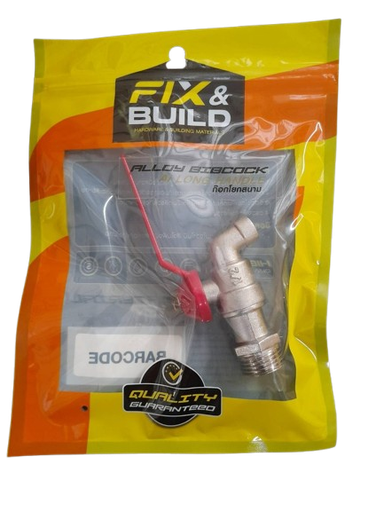 [1007681] ก๊อกโยกสนาม 1/2" แฟนซี แดง FIX&BUILD+