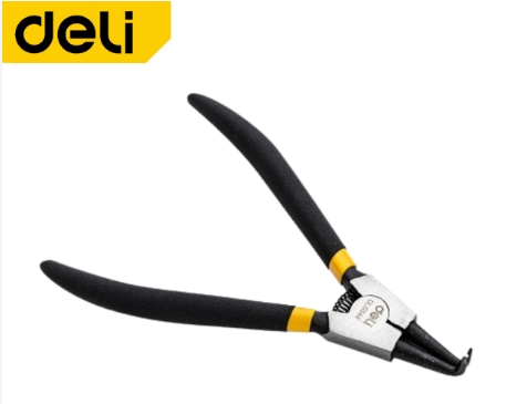 [1000551] คีมหนีบแหวนปากงอ 7" EDL0343 DELI+