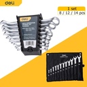 -ชุดประแจแหวนข้าง-ปากตาย 12 ชิ้น/ชุด EDL130012A DELI+