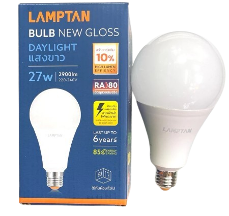 [1009037] หลอดกลม LED BULB NEW GLOSS 27W Daylight Lamptan