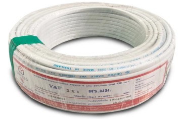 [1009340] สายไฟคู่ VAF 2x1 sq.mm 50m. ขาว UNITED