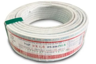 [1009343] สายไฟคู่ VAF 2x1.5 sq.mm 50m. ขาว UNITED