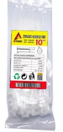 [1009553] เคเบิ้ลไทร์ ยาว10" 4.8*250 สีขาว แพ็ค 100 Adhawk