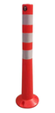 เสาจราจร สูง 80 cm. คาดแถบสะท้อนแสง 3 แถบ วัสดุ PU รุ่น ST-C2-PU1