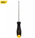 ไขควงปากแฉก PH2x125mm Cr-v EDL626125 ด้ามธรรมดา DELI+